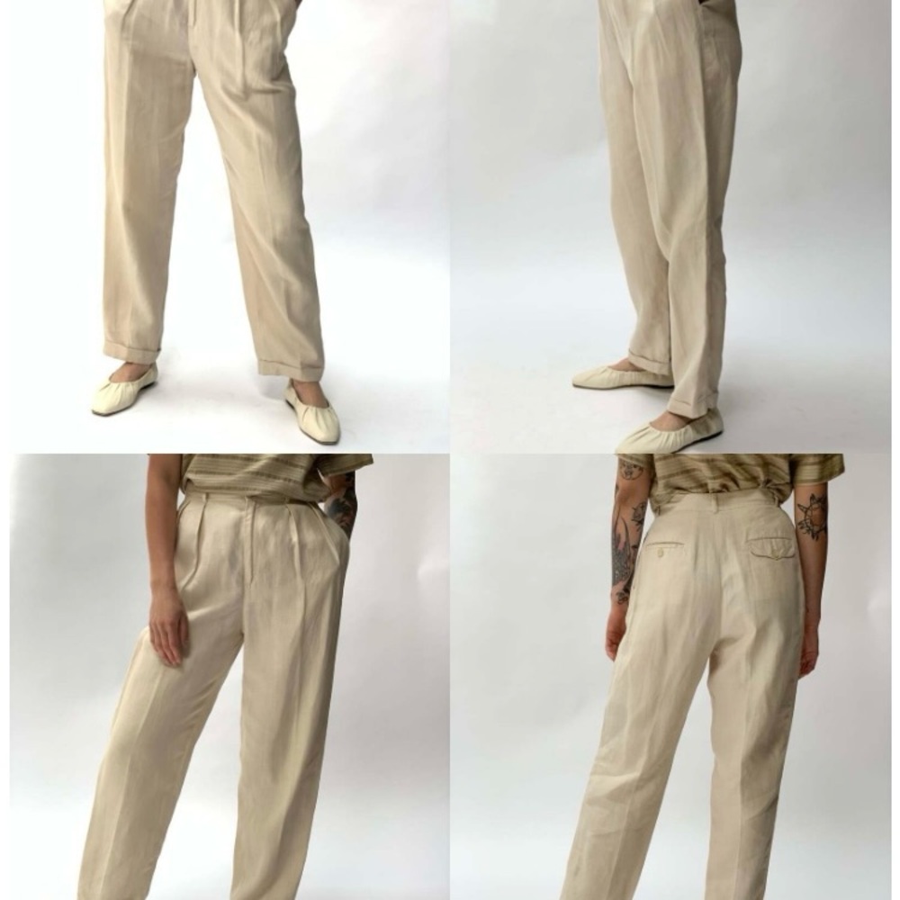 NWT Lauren Ralph Lauren Womens silk linen blend lined slacks size 12